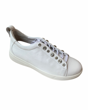 Load image into Gallery viewer, Ziera Athor White Leather Sneaker with Crystals
