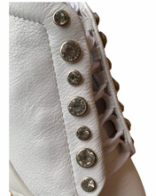 Load image into Gallery viewer, Ziera Athor White Leather Sneaker with Crystals
