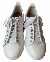 Load image into Gallery viewer, Ziera Athor White Leather Sneaker with Crystals
