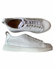 Load image into Gallery viewer, Ziera Athor White Leather Sneaker with Crystals
