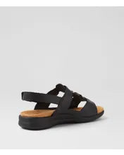 Load image into Gallery viewer, Ziera Brisa XW Black Leather Sandal
